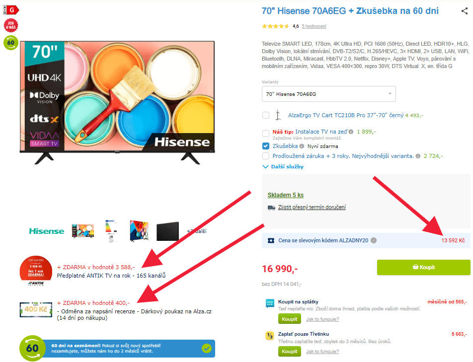 4K, Smart TV, HDR, 178cm, Hisense