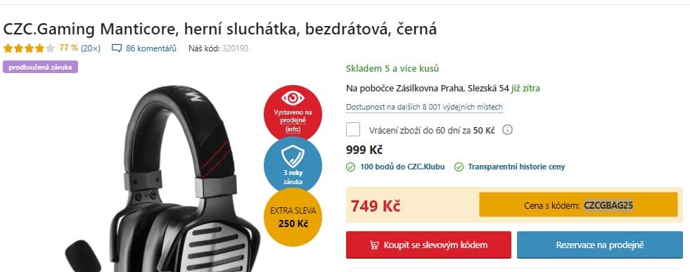 Herní BT sluchátka CZC.Gaming Manticore