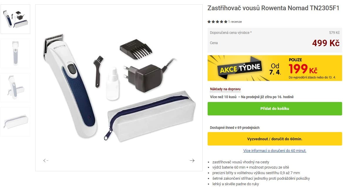 Zastřihovač vousů Rowenta TN2305F1