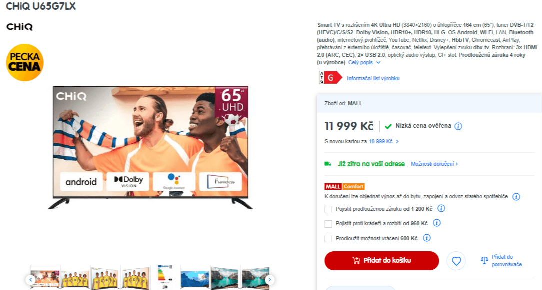 4K, Android, Smart TV, 164cm, CHiQ 