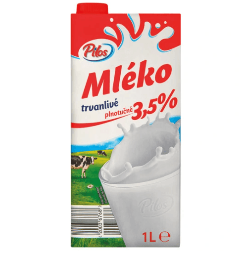 Plnotučné mléko Pilos, 3,5%, 1 litr