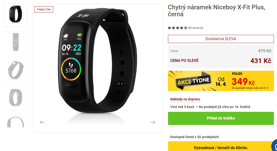 Fitness náramek Niceboy X-Fit Plus