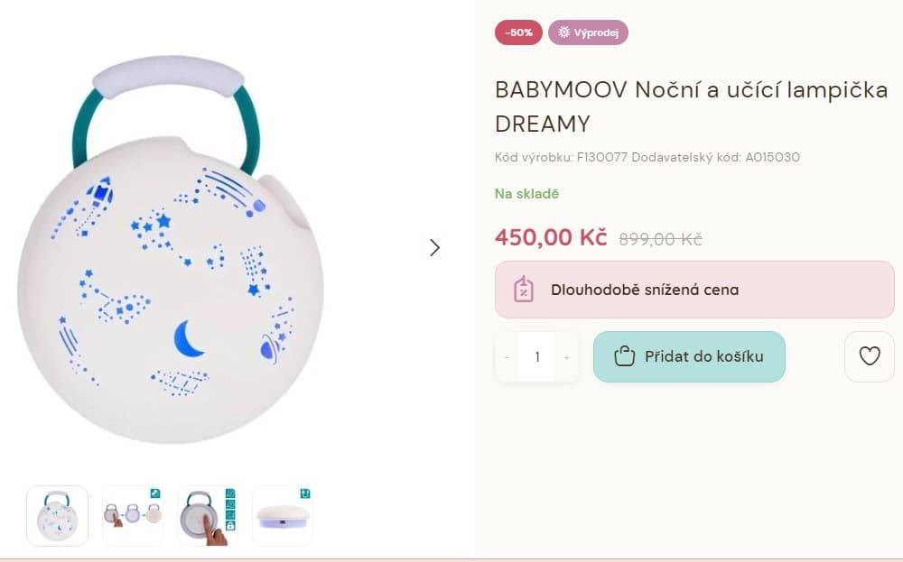 Noční a učící lampička Babymoov