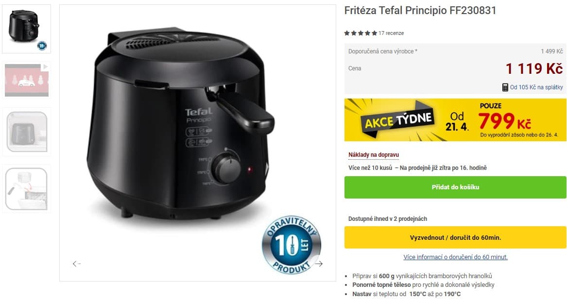 Minifritéza Tefal Principio FF230831