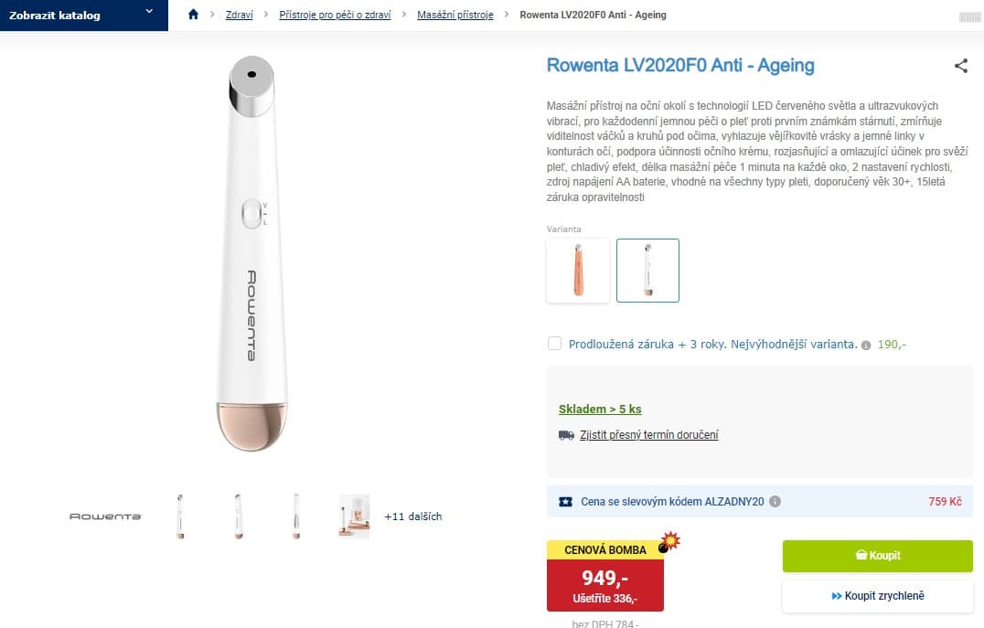 Masážní přístroj Rowenta Anti - Ageing