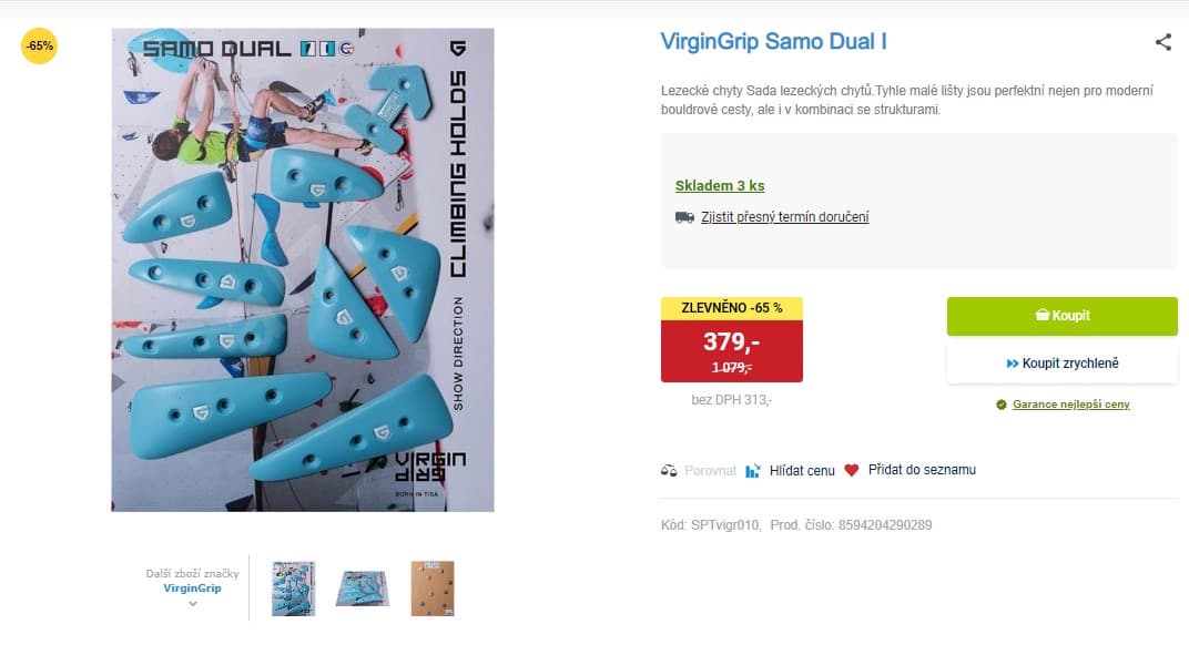Sada lezeckých chytů VirginGrip Samo Dual I