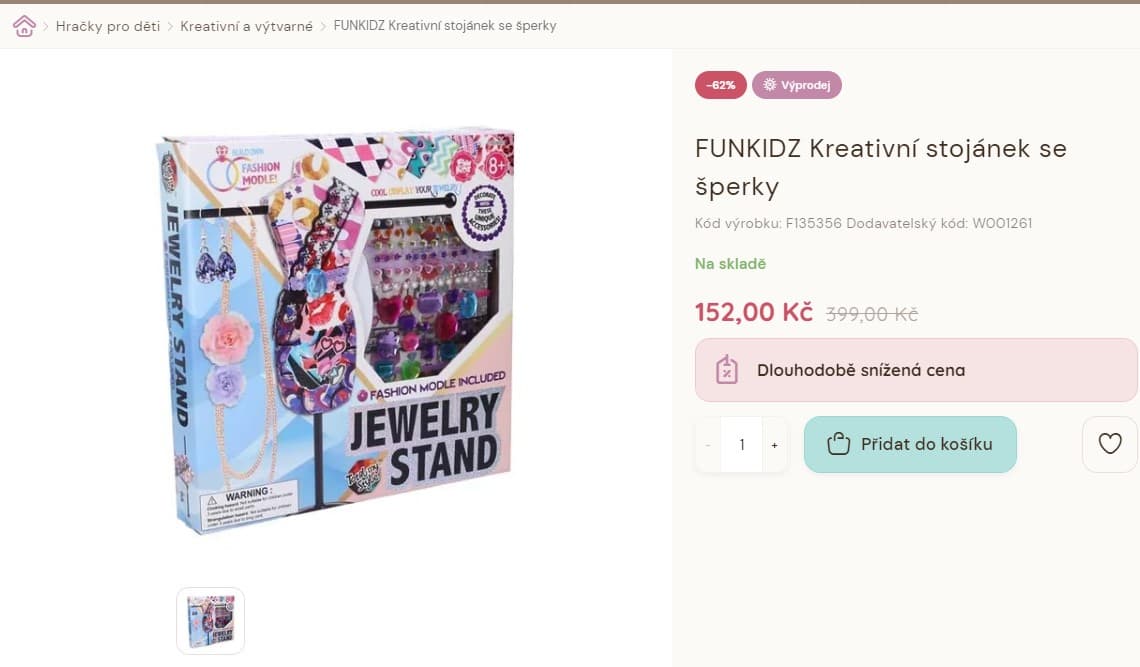 Kreativní sada - výroba stojánku na šperky