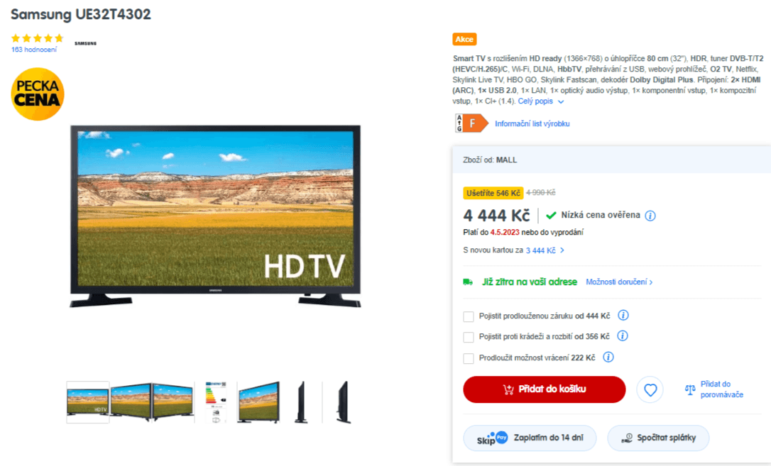 HD ready Smart TV, HDR, 81cm, Samsung