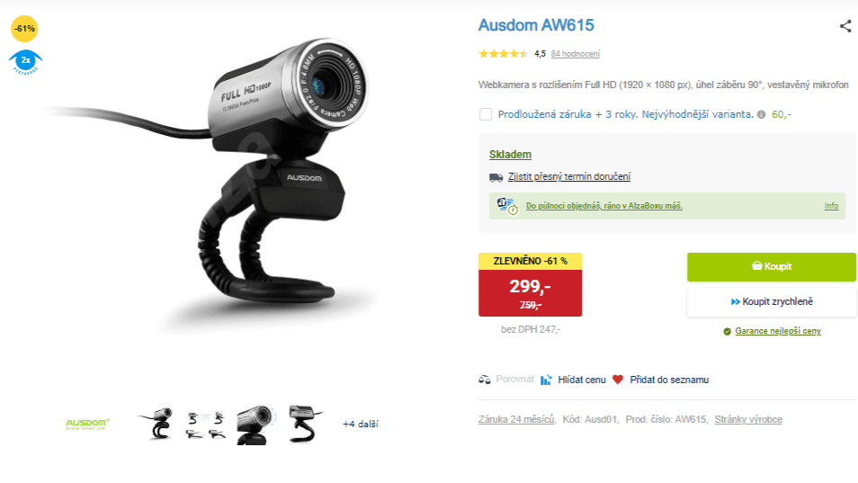 Webkamera Ausdom, FULL HD, mikrofon