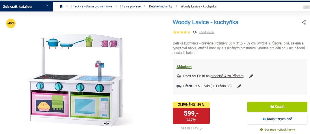 Dětská dřevěná kuchyňka Woody Lavice