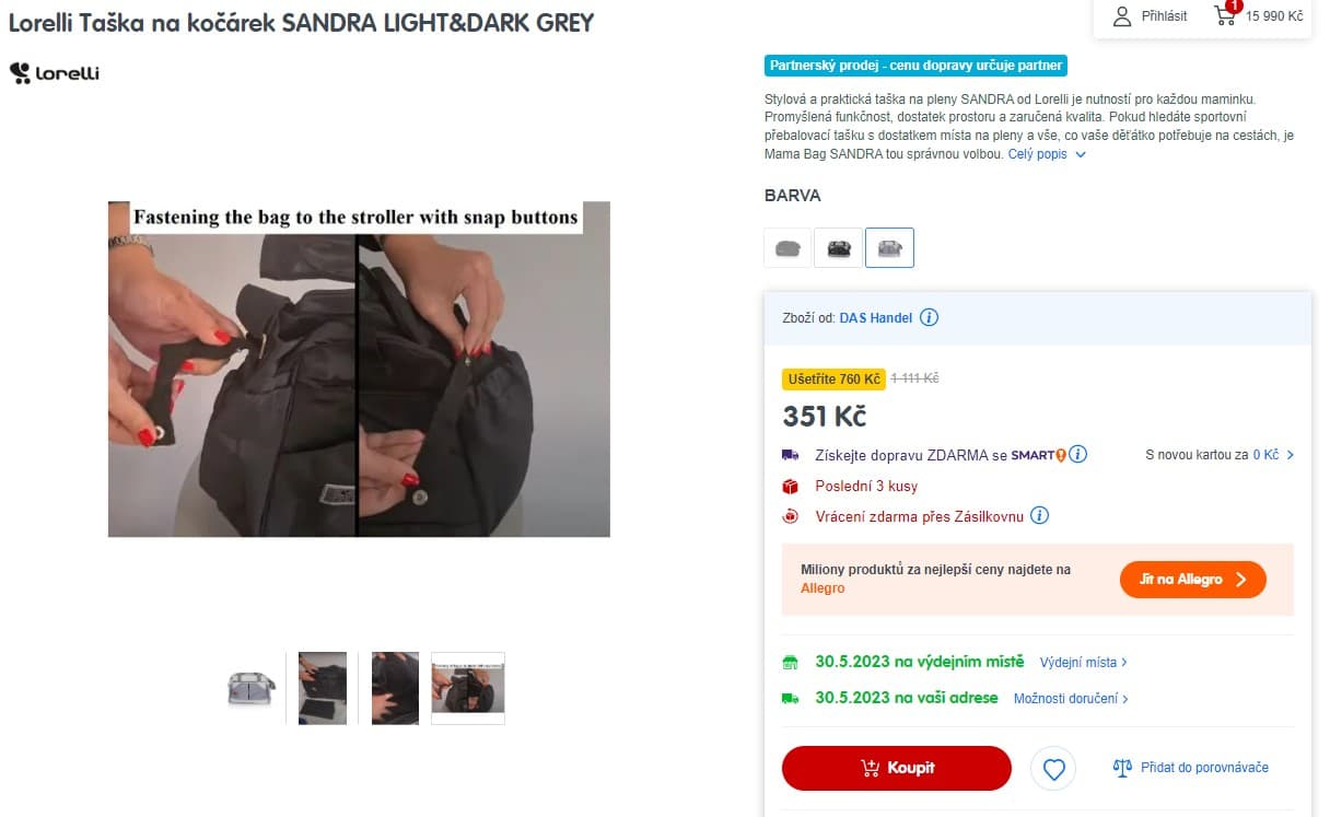 Taška na kočárek Lorelli, podložka