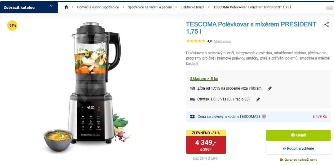 Polévkovar s mixérem Tescoma President 1,75 l
