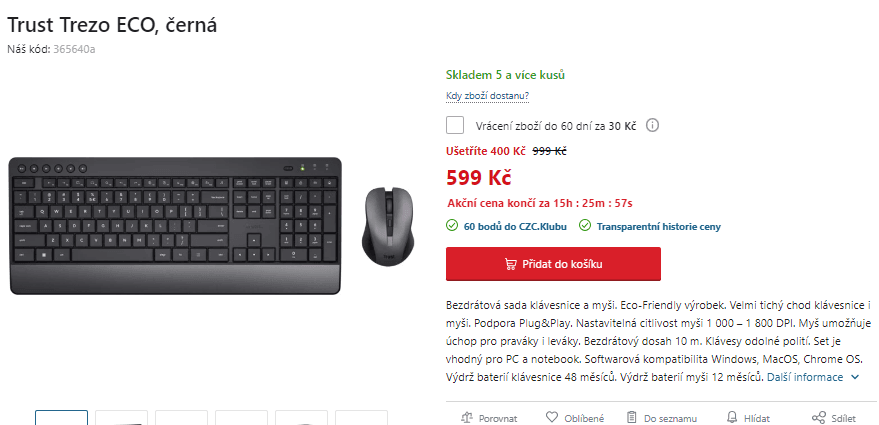 Bezdrátová myš a klávesnice Trust
