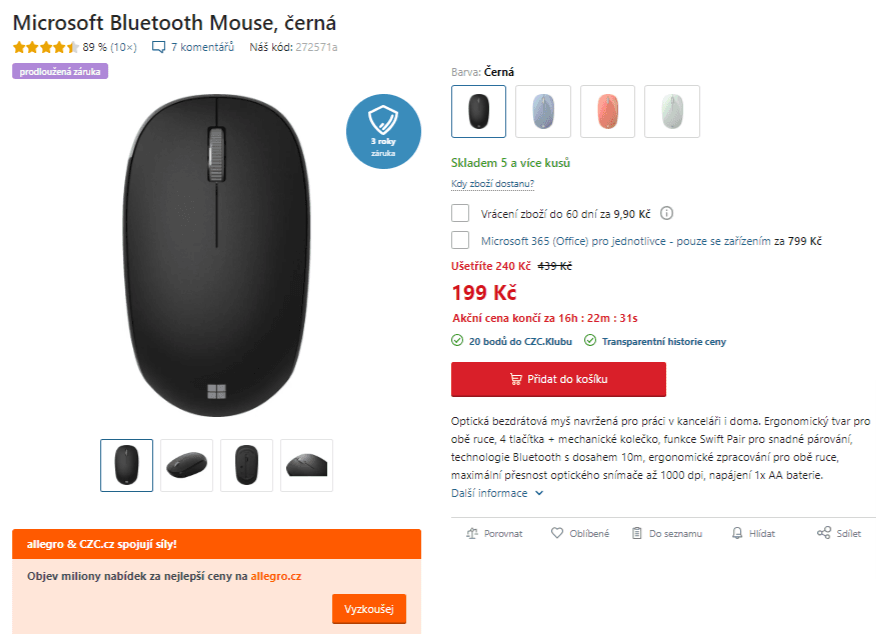 BT myš Microsoft 