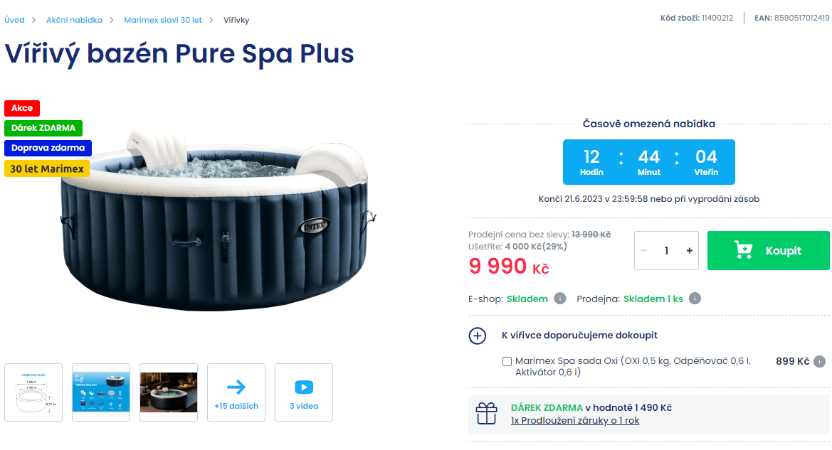 Vířivá vana PureSpa, 4 osoby, 140 trysek