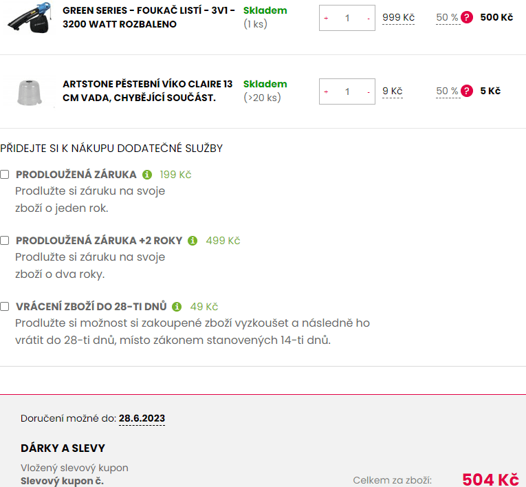 Sleva 50% na nákup nad 1000 Kč