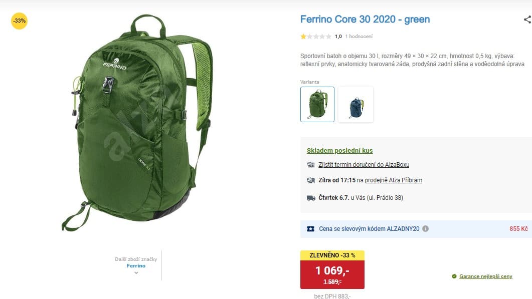 Sportovní batoh Ferrino Core 30