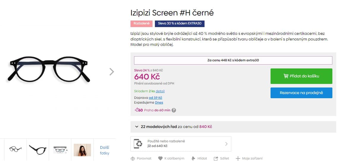 Brýle blokující modré světlo Izipizi Screen H