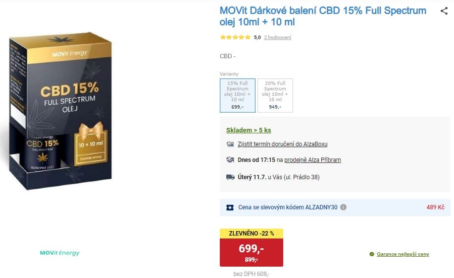 CBD olej 15% Full Spectrum 2x 10ml