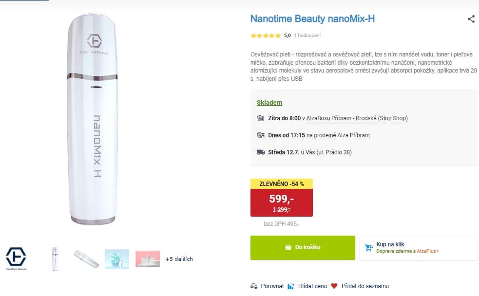Osvěžovač pleti Nanotime Beauty nanoMix-H