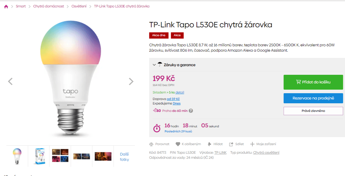 Barevná chytrá Wi-Fi LED TP-LINK