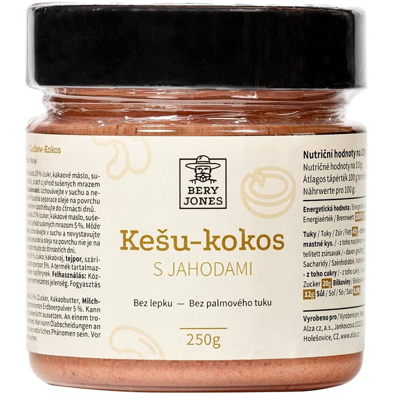 Kešu krém s kokosem a jahodami 250g