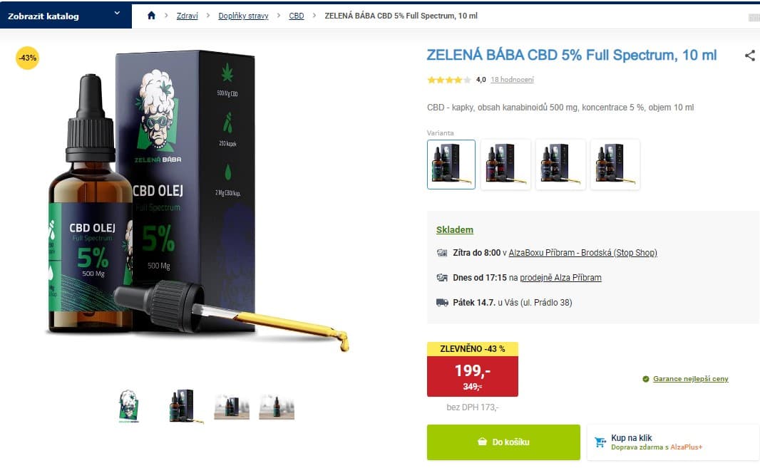 CBD 5% Full Spectrum konopný olej 10 ml