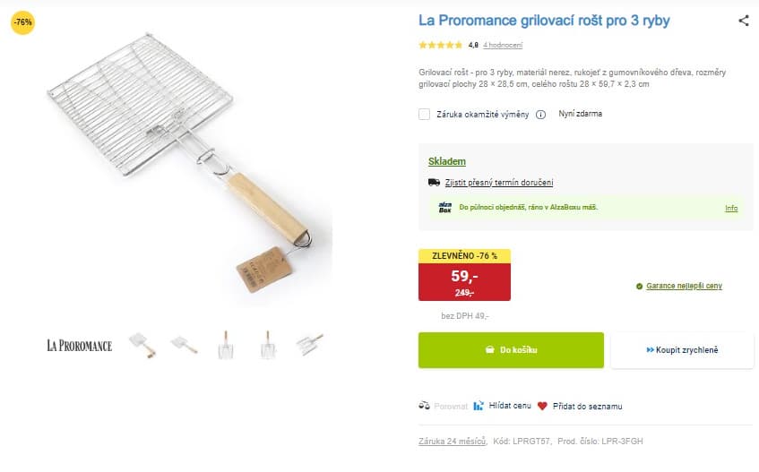 Grilovací rošt na 3 ryby