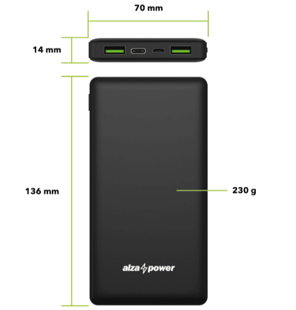 Powerbanka AlzaPower 10000mAh, Quick Charge