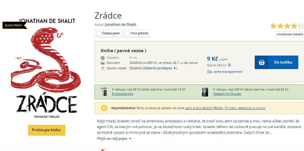 Kniha Zrádce, Jonathan de Shalit