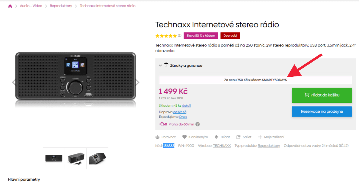 Internetové stereo rádio Technaxx, wifi, 2x2W