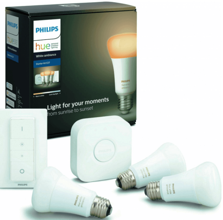 Philips Hue - bridge, 5 žárovek, vypínač