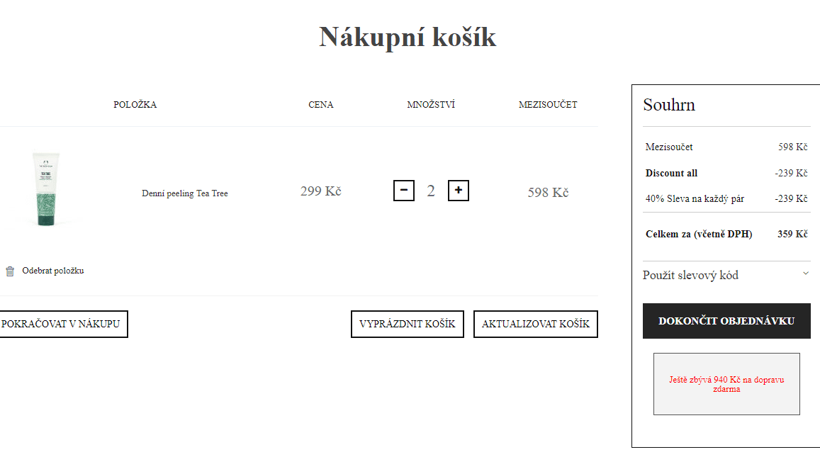 BodyShop - sleva 40% na nákup 2 produktů