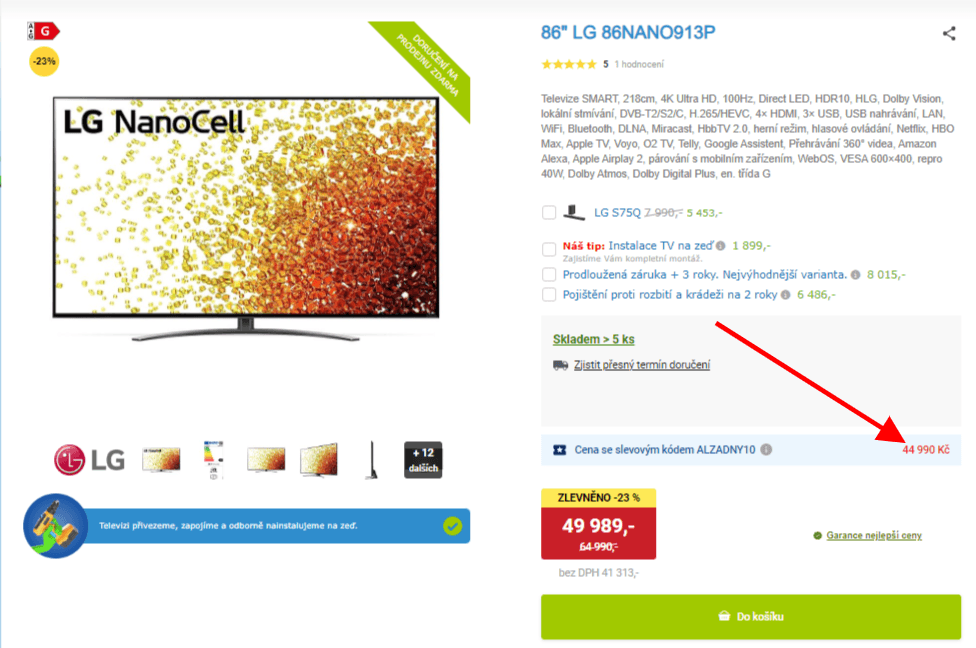4K Nano TV, 218cm, 100Hz, LG