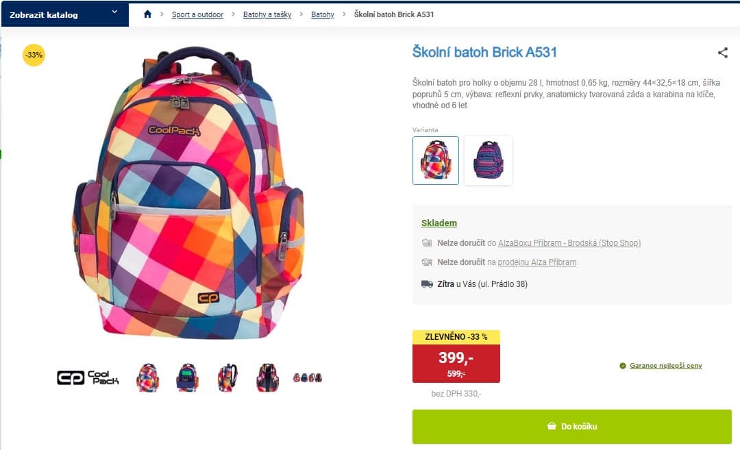 Školní batoh CoolPack vícebarevný