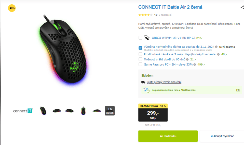 Herní myš Connect IT Battle Air