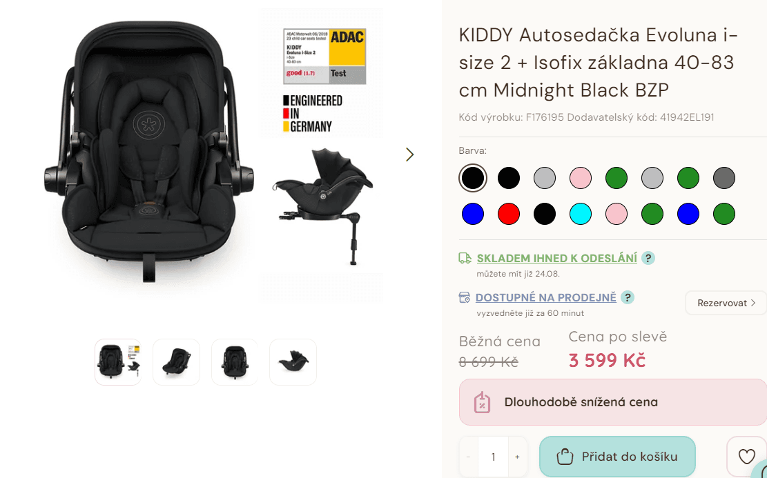 Autosedačka Kiddy Evoluna + Isofix základna