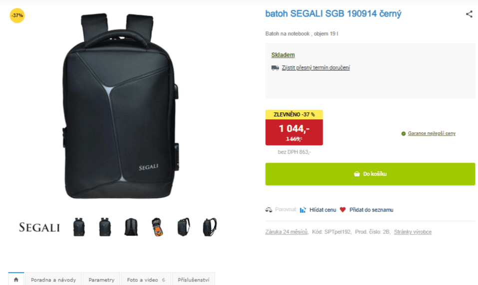 Unisex batoh Segali, 16", USB
