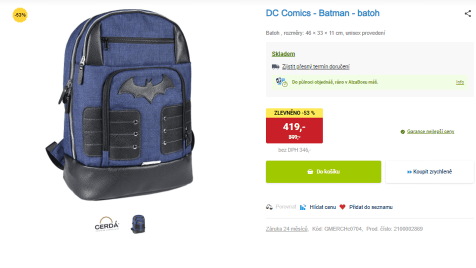 Batoh pro děti DC Comics - Batman, 17l
