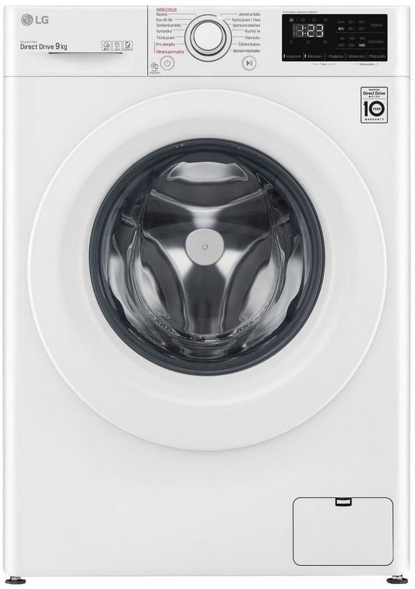 Parní pračka LG, B, 9 kg, 1360 ot./min