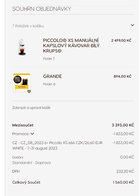 Kávovar k nákupu kapslí za 666 Kč