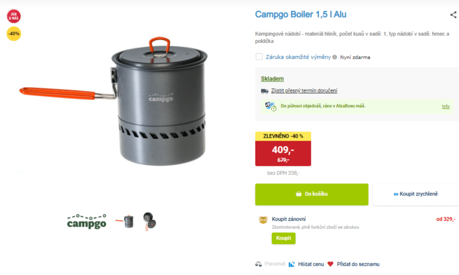 Hrnec do přírody Campgo, hliník, 1,5l