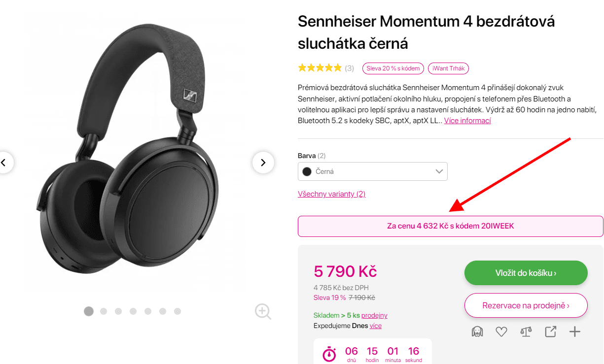 BT sluchátka Sennheiser Momentum 4, ANC