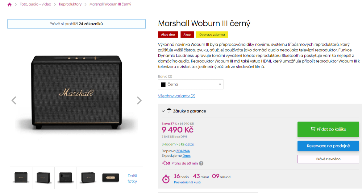 BT repro Marshall Woburn 3, 150W