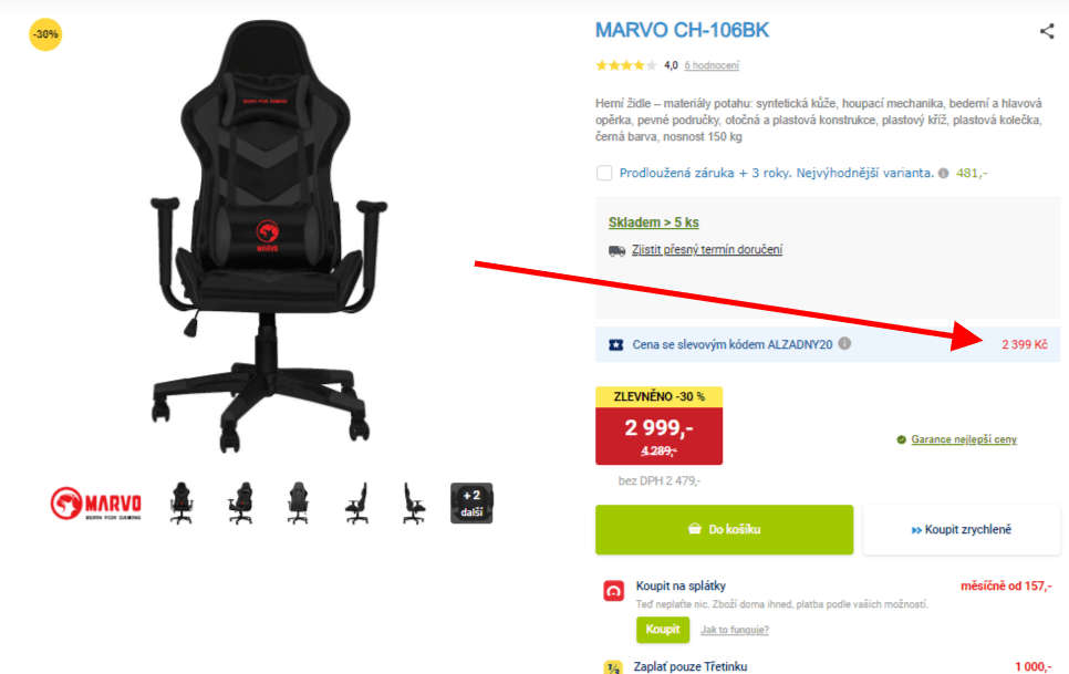 Herní / kancelářská židle MARVO