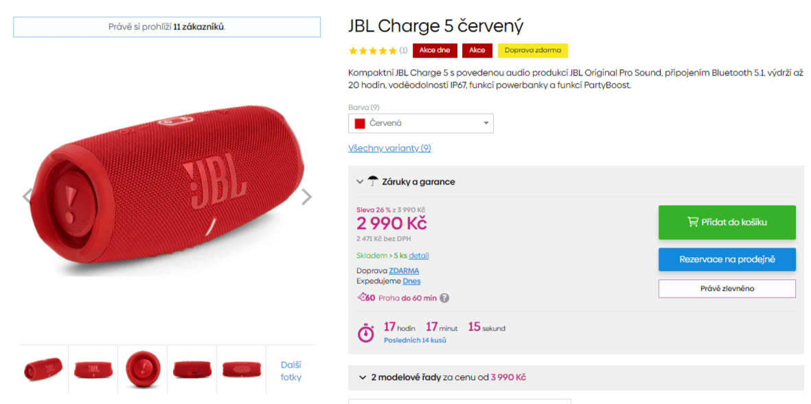 BT repro JBL Charge 5, TWS, 40W