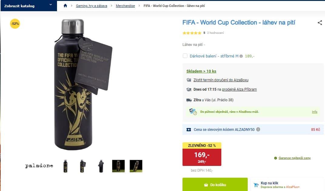 Láhev na pití FIFA nerez 500 ml
