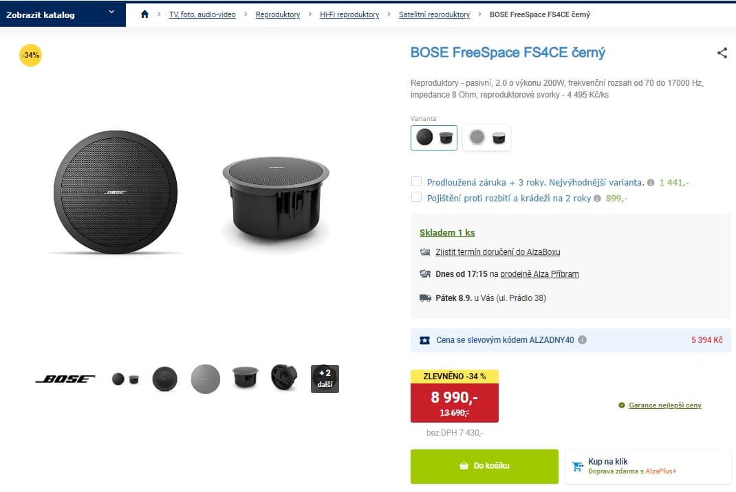 Pasivní reproduktor Bose, 2.0, 200W