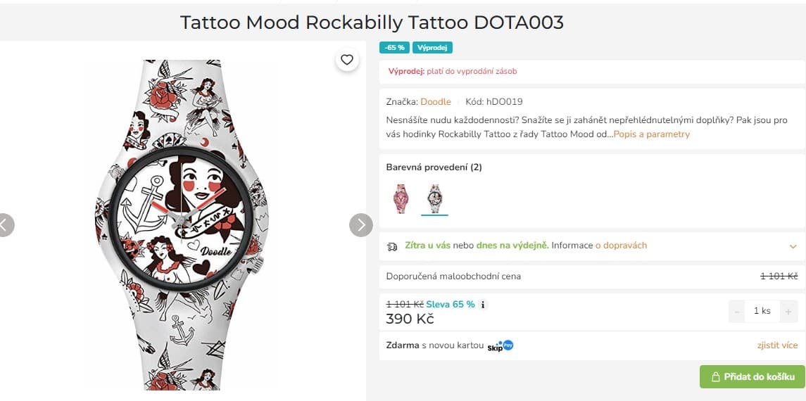 Dámské hodinky Doodle Rockabilly Tattoo