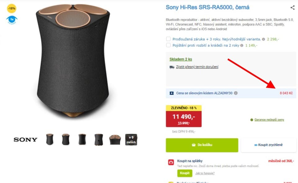 BT repro SONY, subwoofer, Wifi, Chromecast